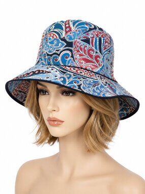 Vera Bradley Seaside Crush Reversible Sun Hat Bucket Beach Hat One Size